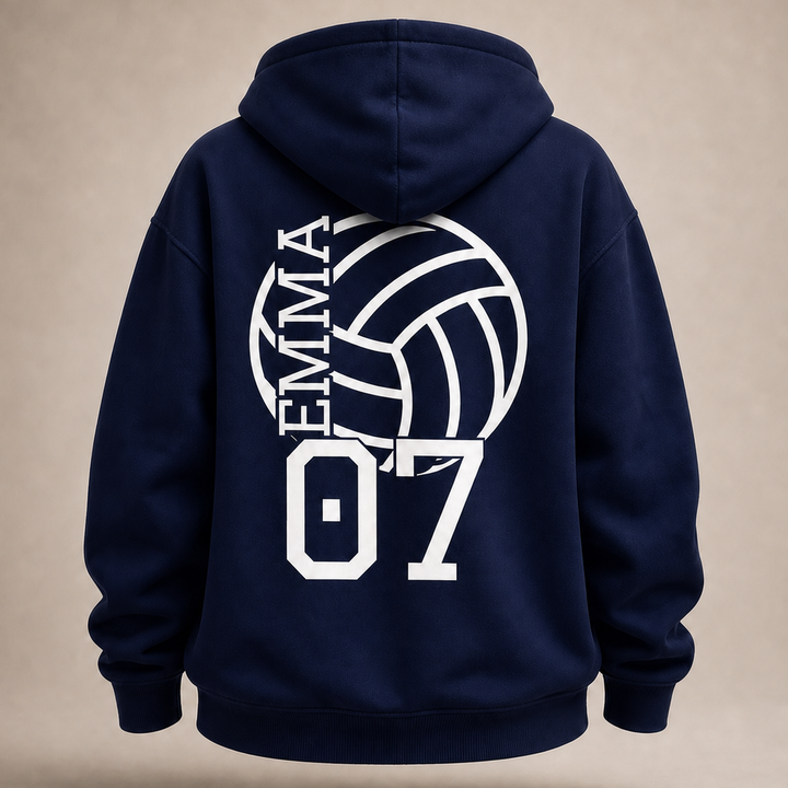 Personalisierter Volleyball-Hoodie mit Name & Nummer
