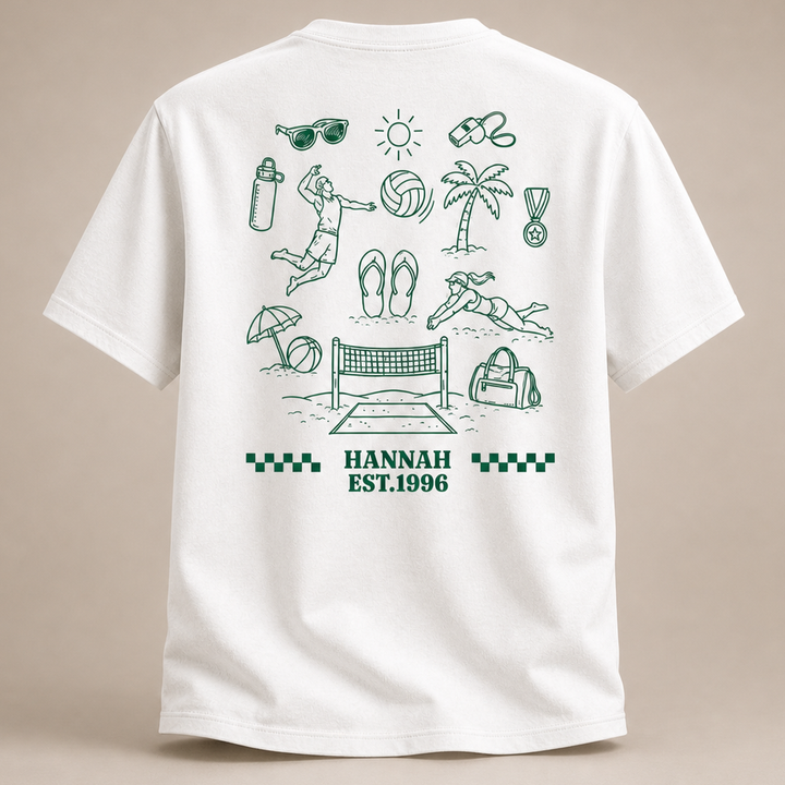 Personalisiertes Beachvolleyball-Shirt mit Name