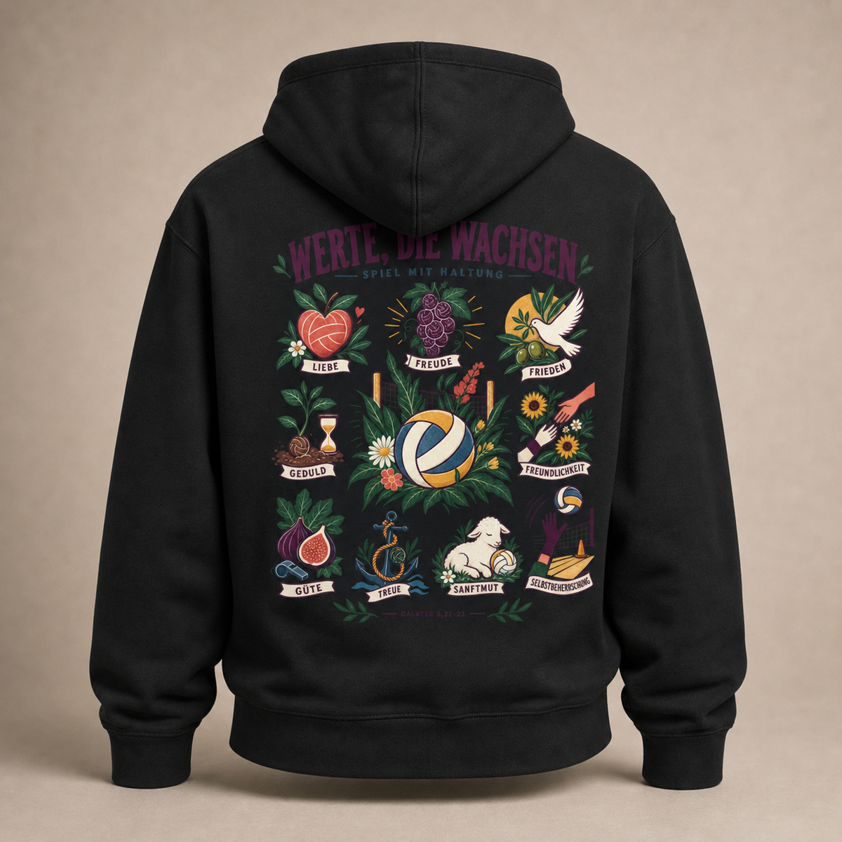 Werte, die wachsen Volleyball-Hoodie