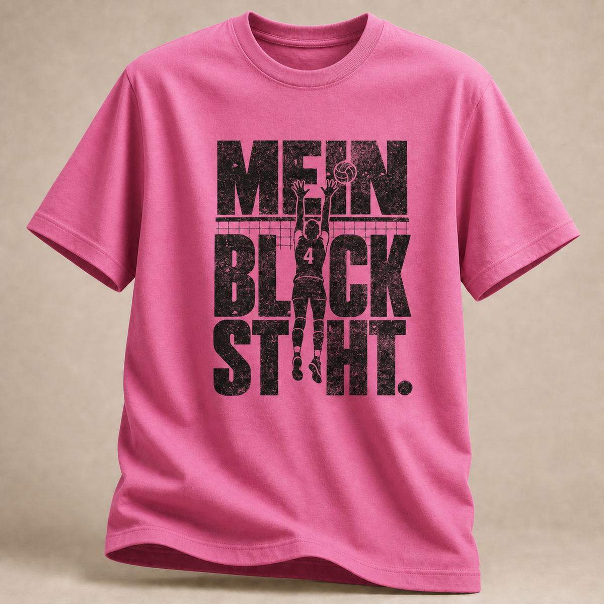 Azalea Volleyball-T-Shirt mit „MEIN BLOCK SHIT.“-Motiv