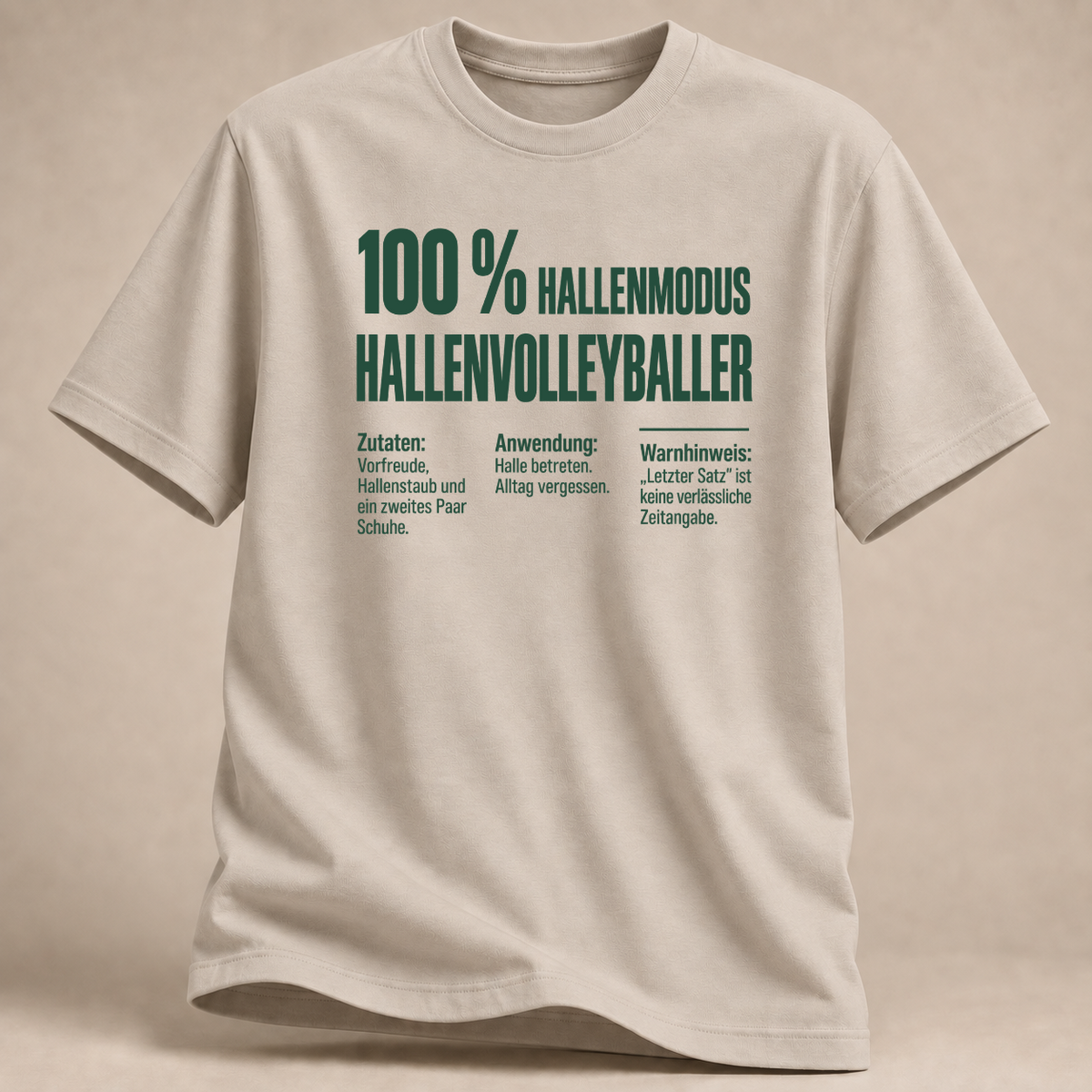 RÜCKRAUM – Hallenmodus – Etikett T-Shirt – Sand
