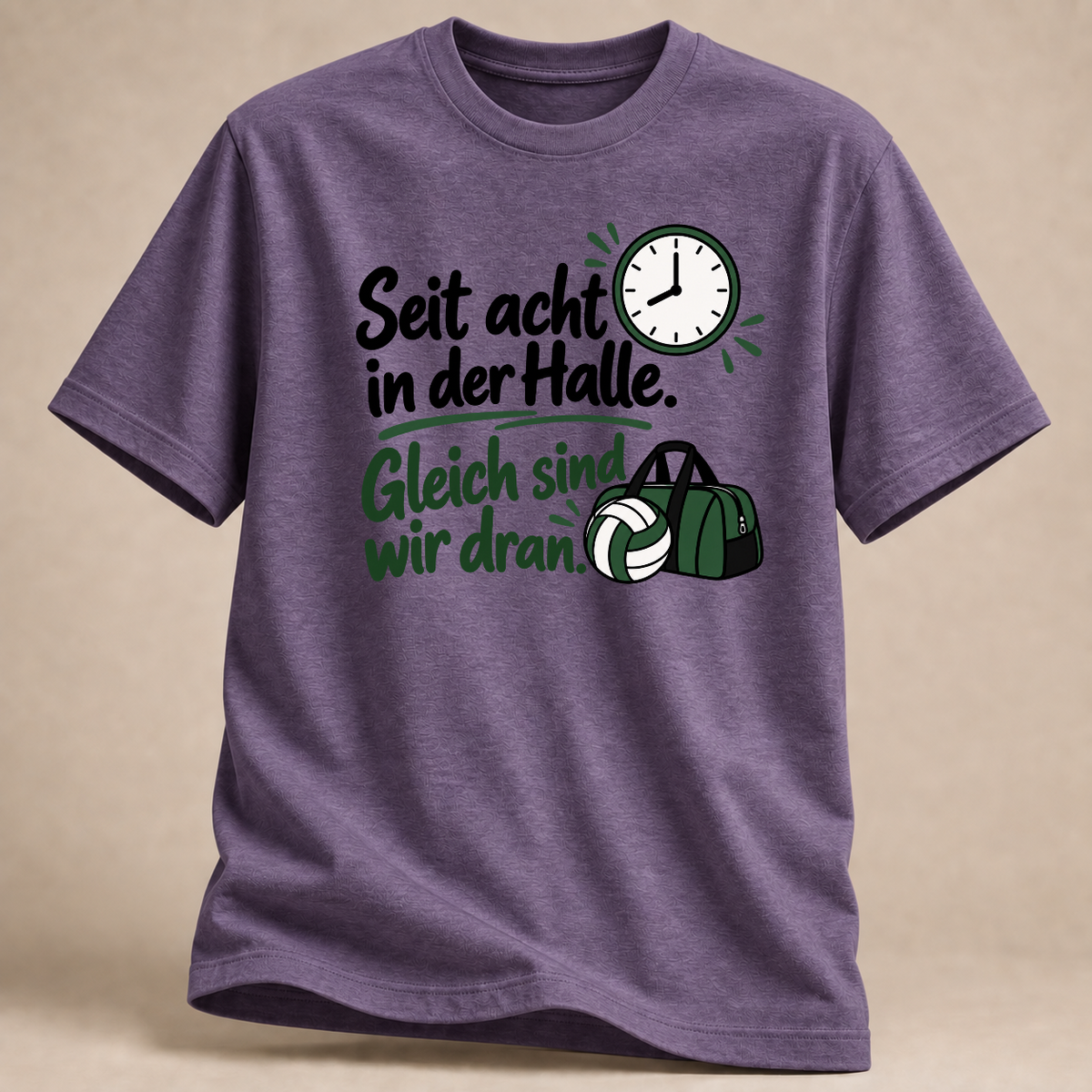 RÜCKRAUM – Gleich sind wir dran – Volleyball T-Shirt – Heather Purple