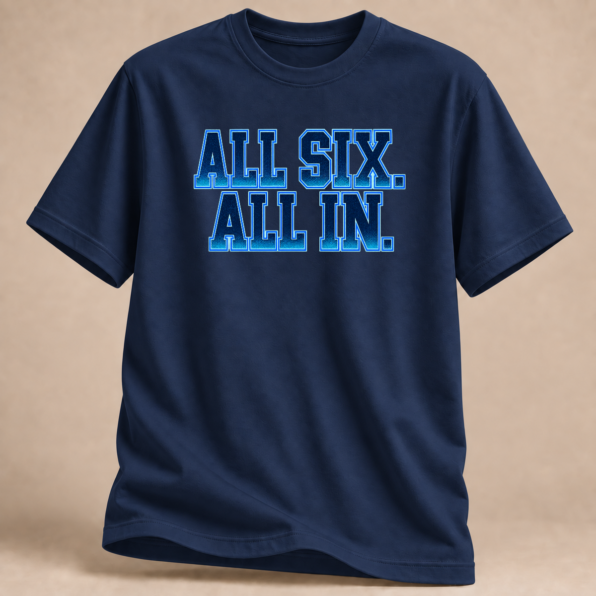 All Six. All In. – Volleyball-T-Shirt in Navy