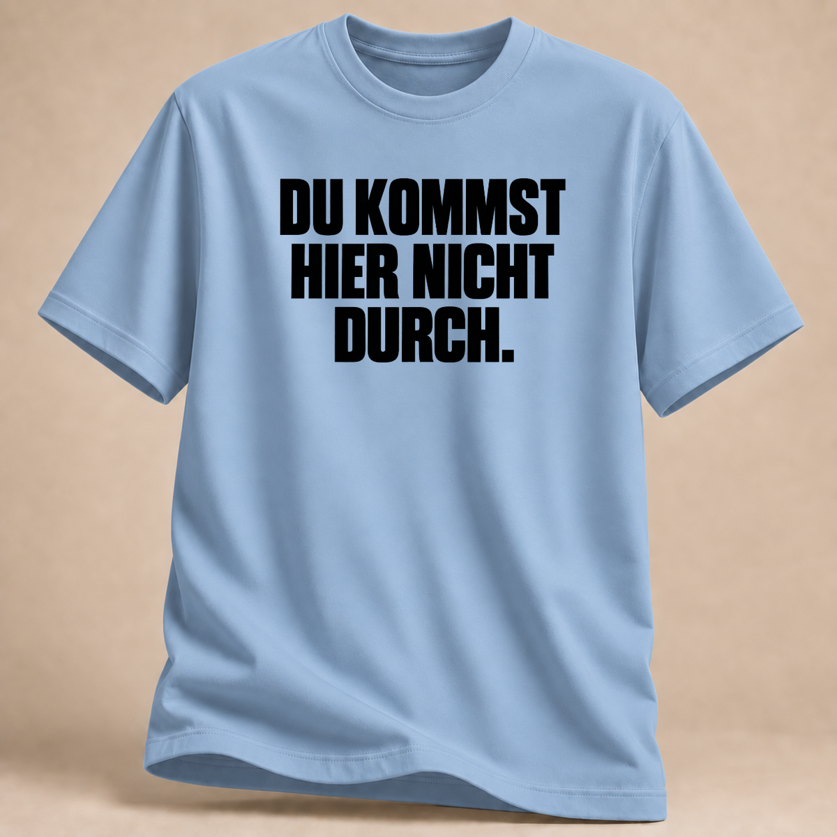 Du kommst hier nicht durch Volleyball T-Shirt – Mockup in Hellblau