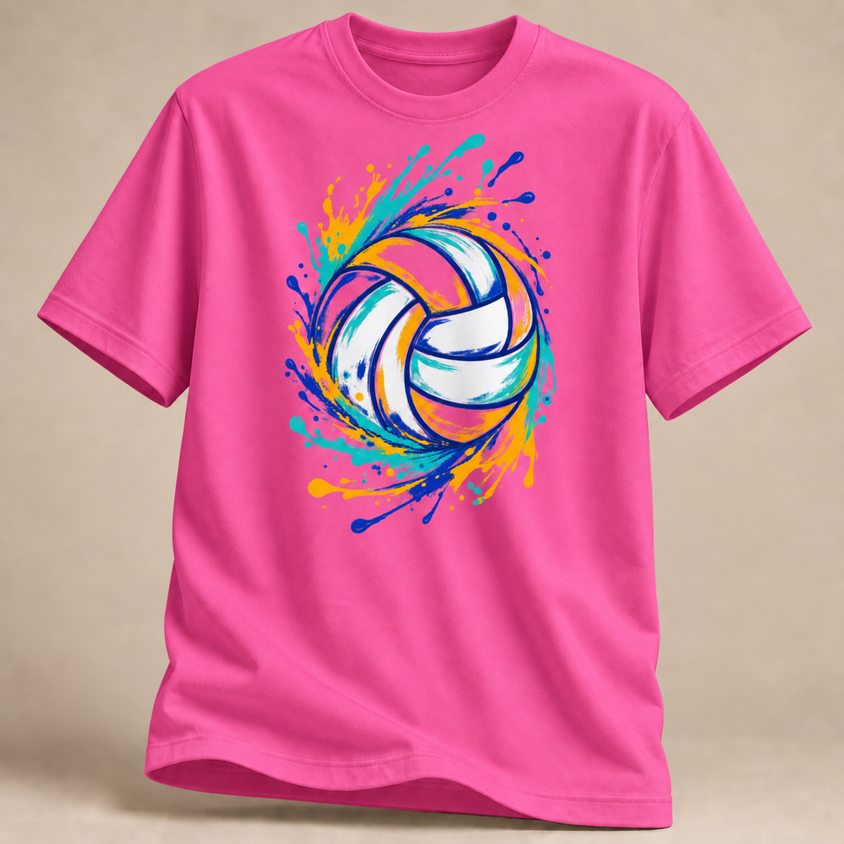 RÜCKRAUM – Volleyball Farbsplash T-Shirt – Rosa