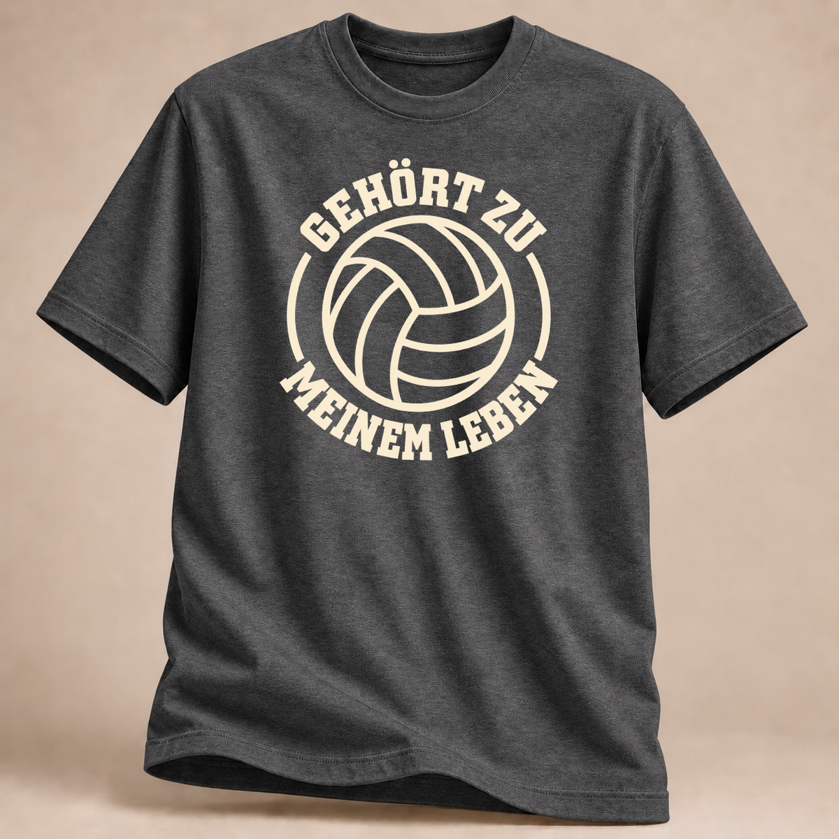 RÜCKRAUM – Volleyball Leben T-Shirt – Graphit meliert