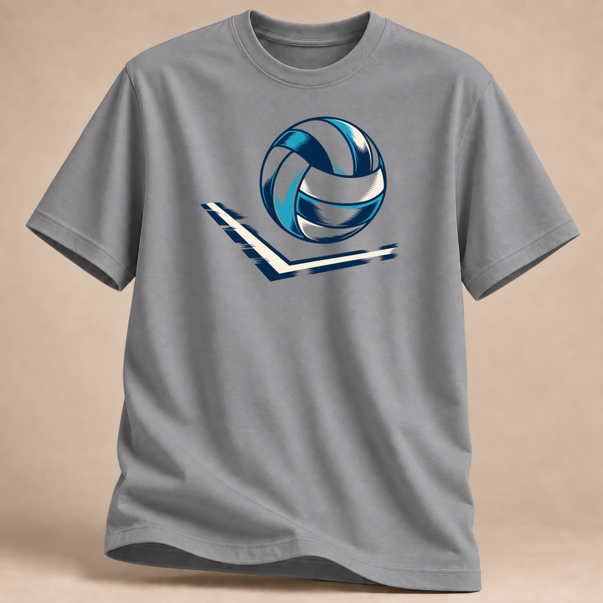 RÜCKRAUM – Volleyball Linien T-Shirt – Sportgrau