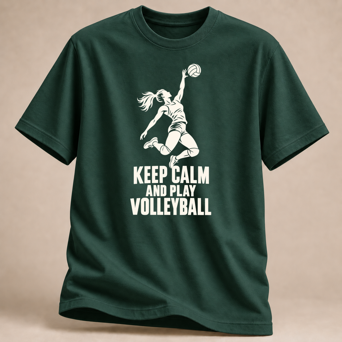 RÜCKRAUM – Keep Calm Volleyball T-Shirt – Waldgrün