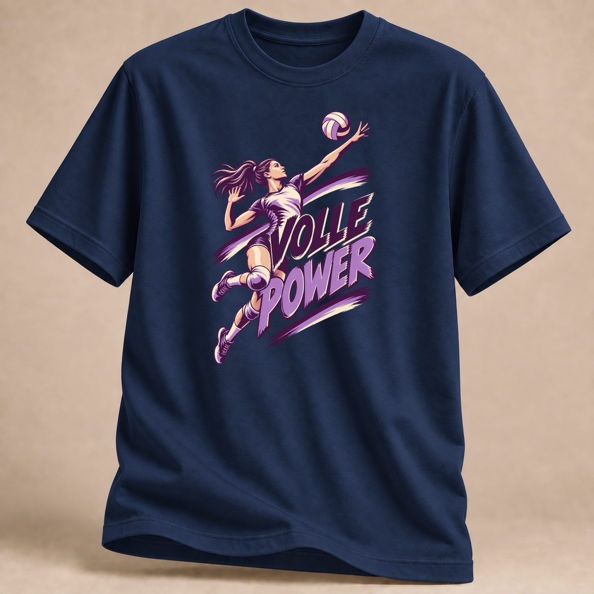 RÜCKRAUM – Volley Power T-Shirt – Marineblau