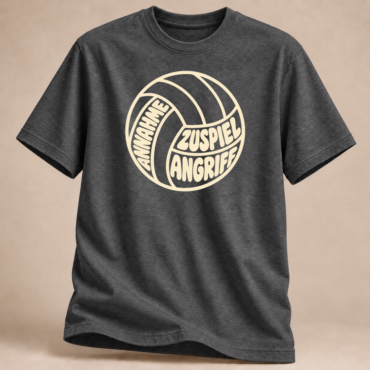 RÜCKRAUM – Annahme Zuspiel Volleyball T-Shirt – Graphit meliert