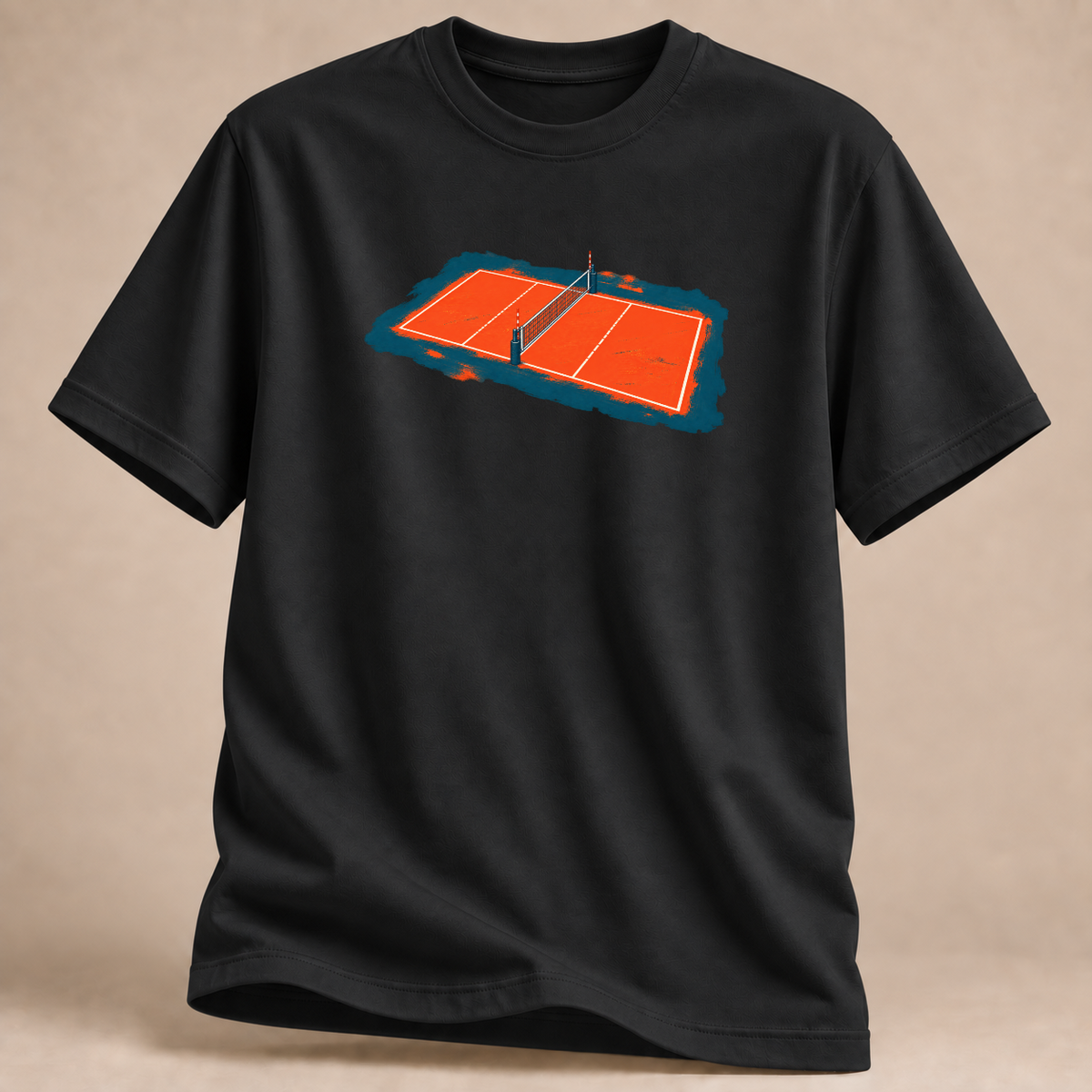 RÜCKRAUM – Court Sketch Volleyball T-Shirt – Schwarz