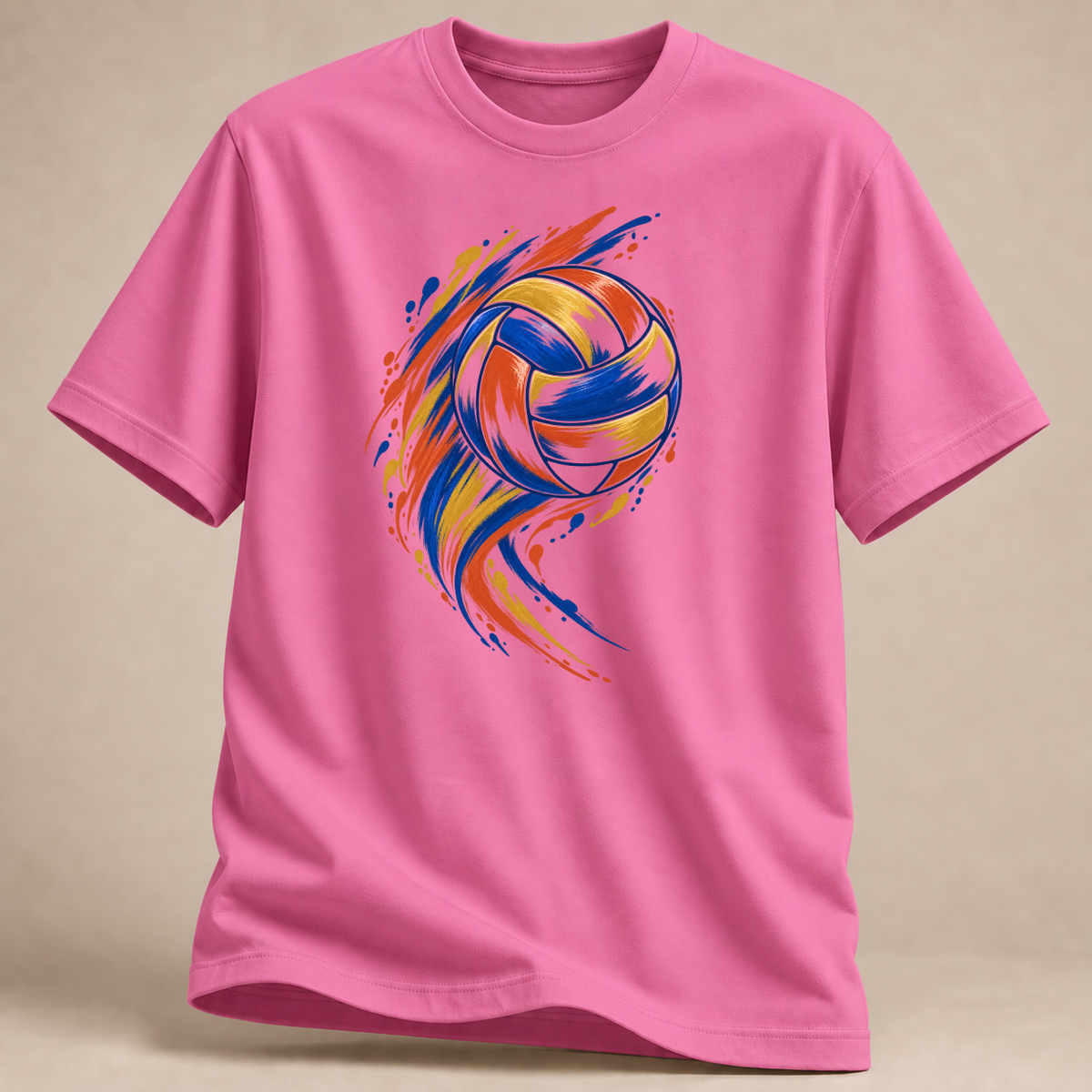 RÜCKRAUM – Volleyball Farbstrich T-Shirt – Rosa