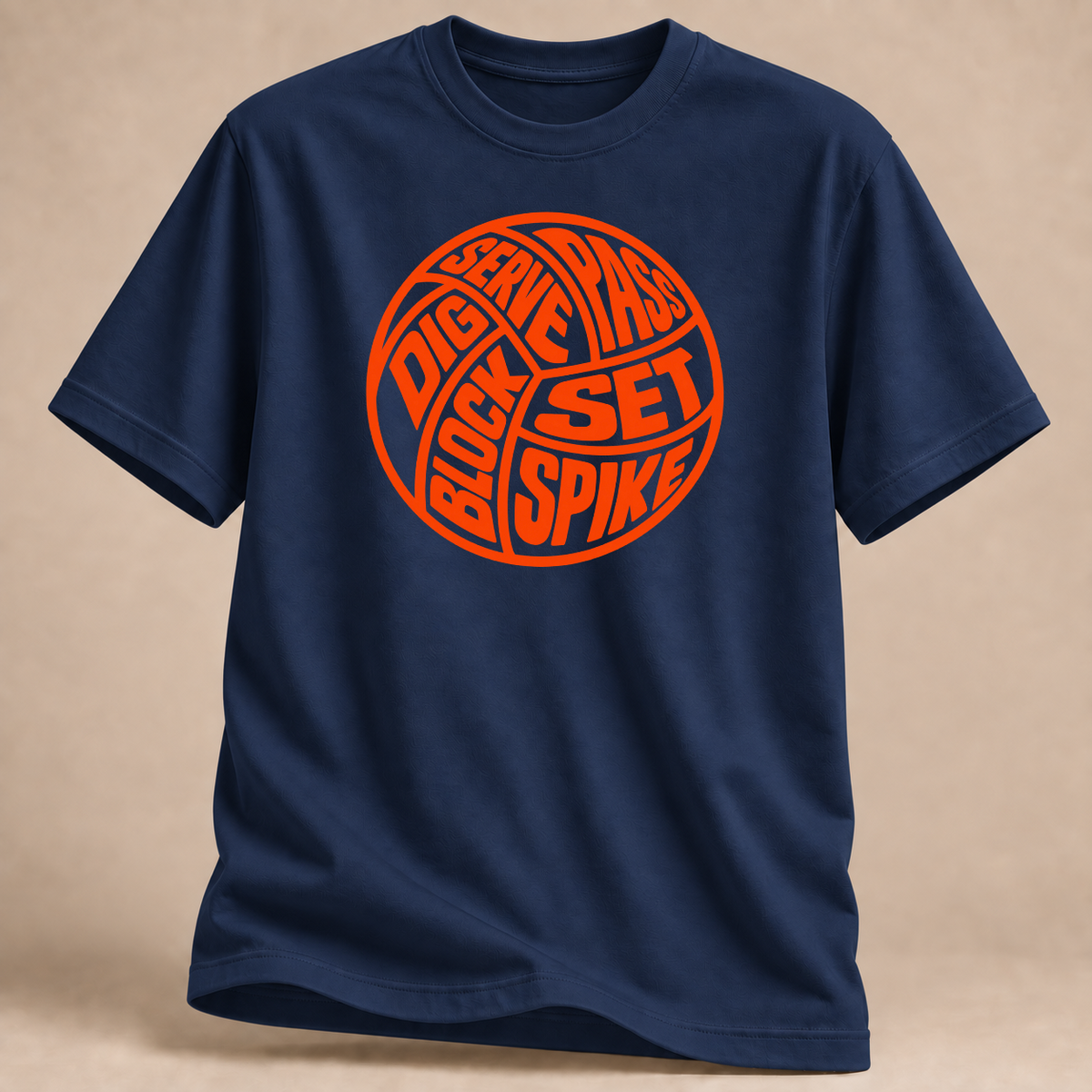 RÜCKRAUM – Serve Pass Spike T-Shirt – Marineblau