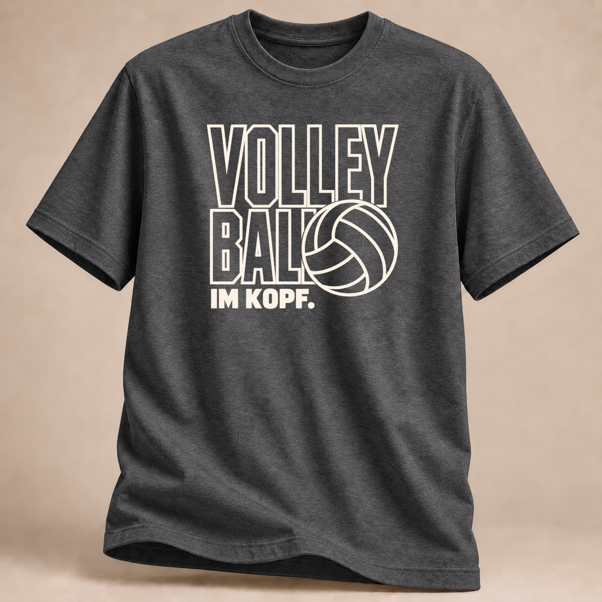 RÜCKRAUM – Volleyball Kopf T-Shirt – Graphit meliert