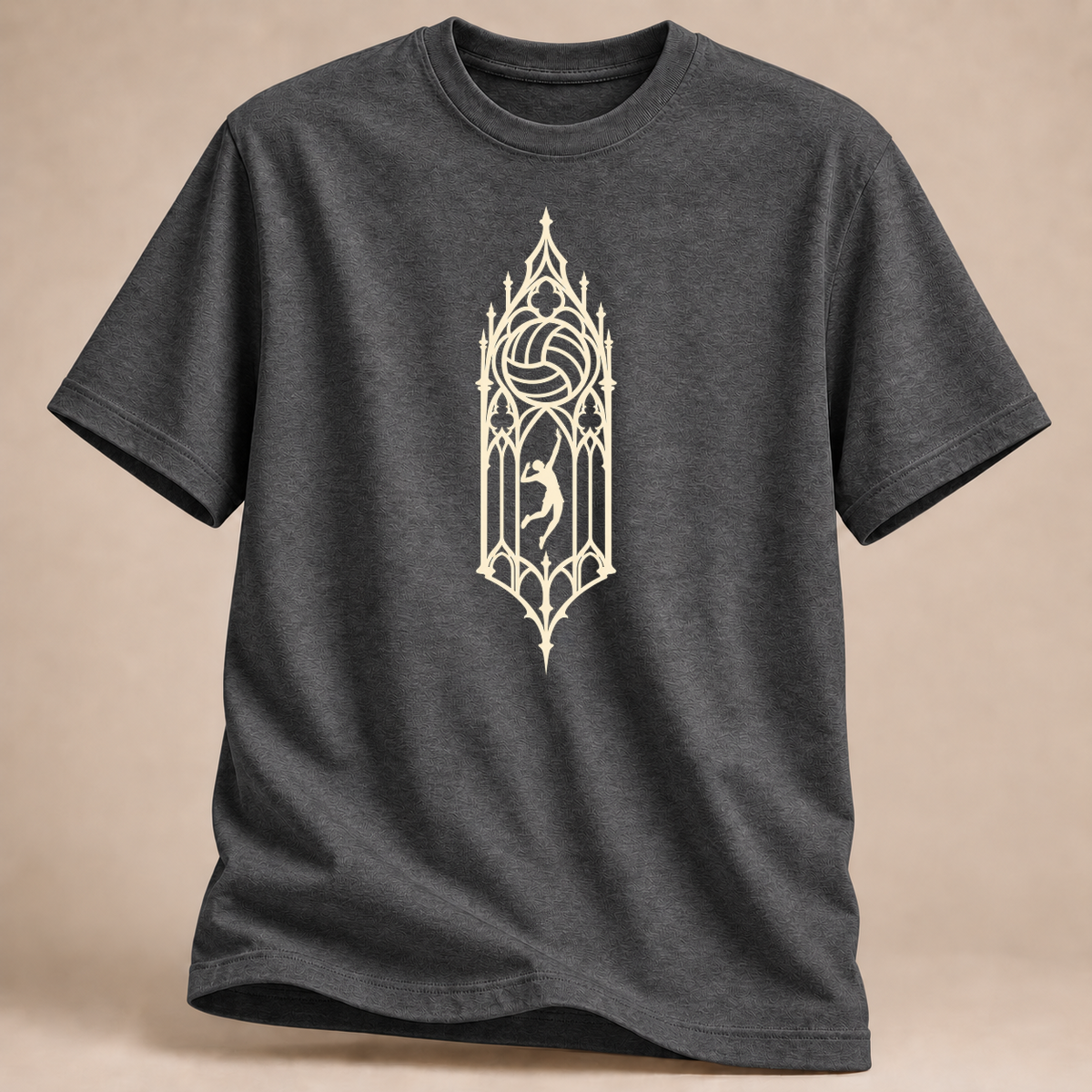 RÜCKRAUM – Gothic Volleyball T-Shirt – Graphit meliert