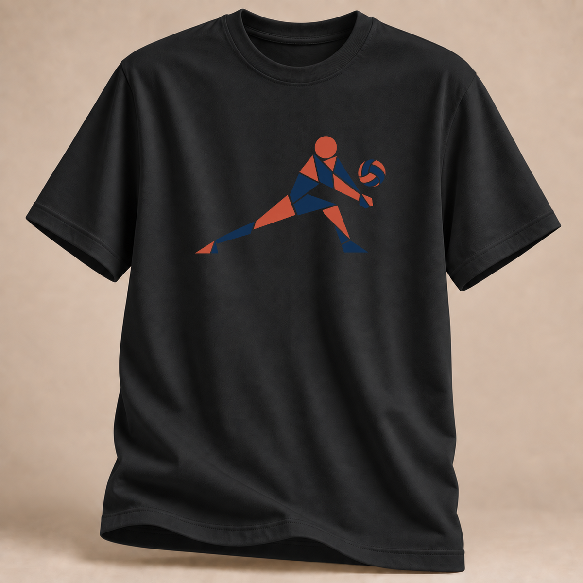 RÜCKRAUM – Volleyball Tangram T-Shirt – Schwarz