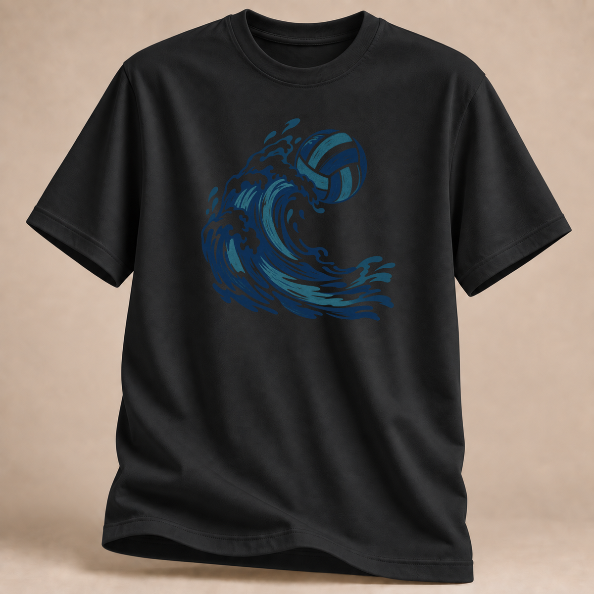 RÜCKRAUM – Volleyball Welle T-Shirt – Schwarz