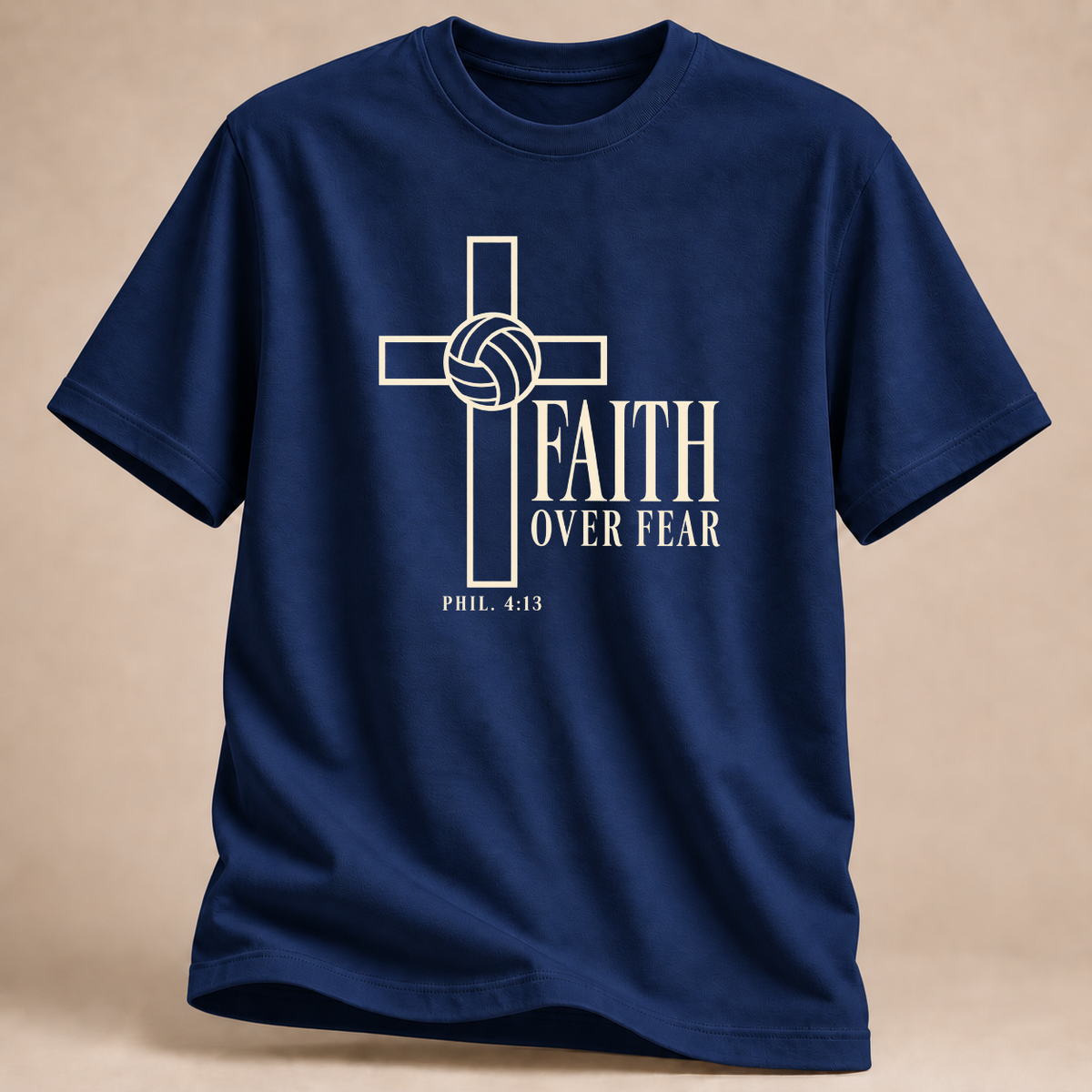 RÜCKRAUM – Faith Over Fear Volleyball T-Shirt – Marineblau