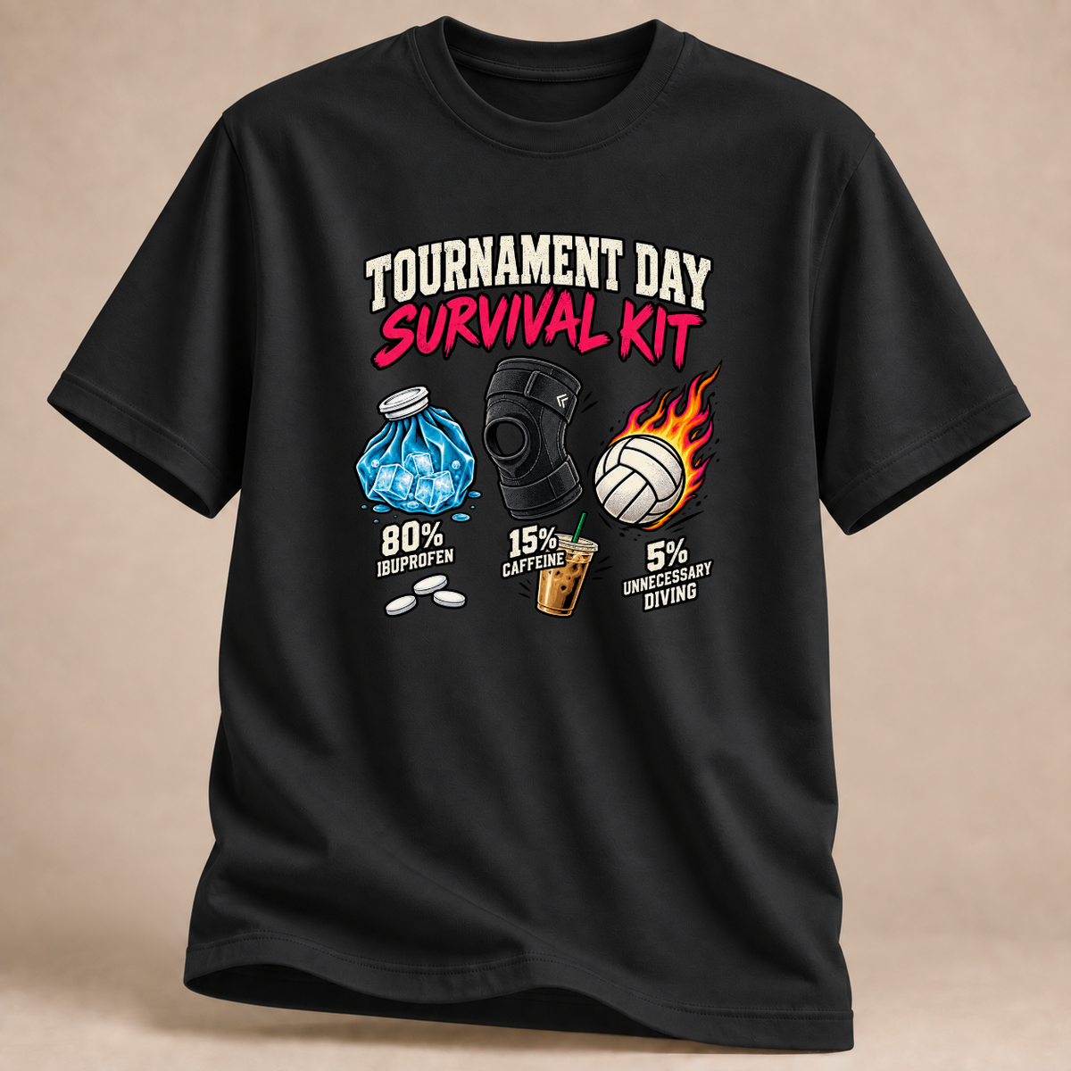 RÜCKRAUM – Turniertag Survival Kit T-Shirt – Schwarz