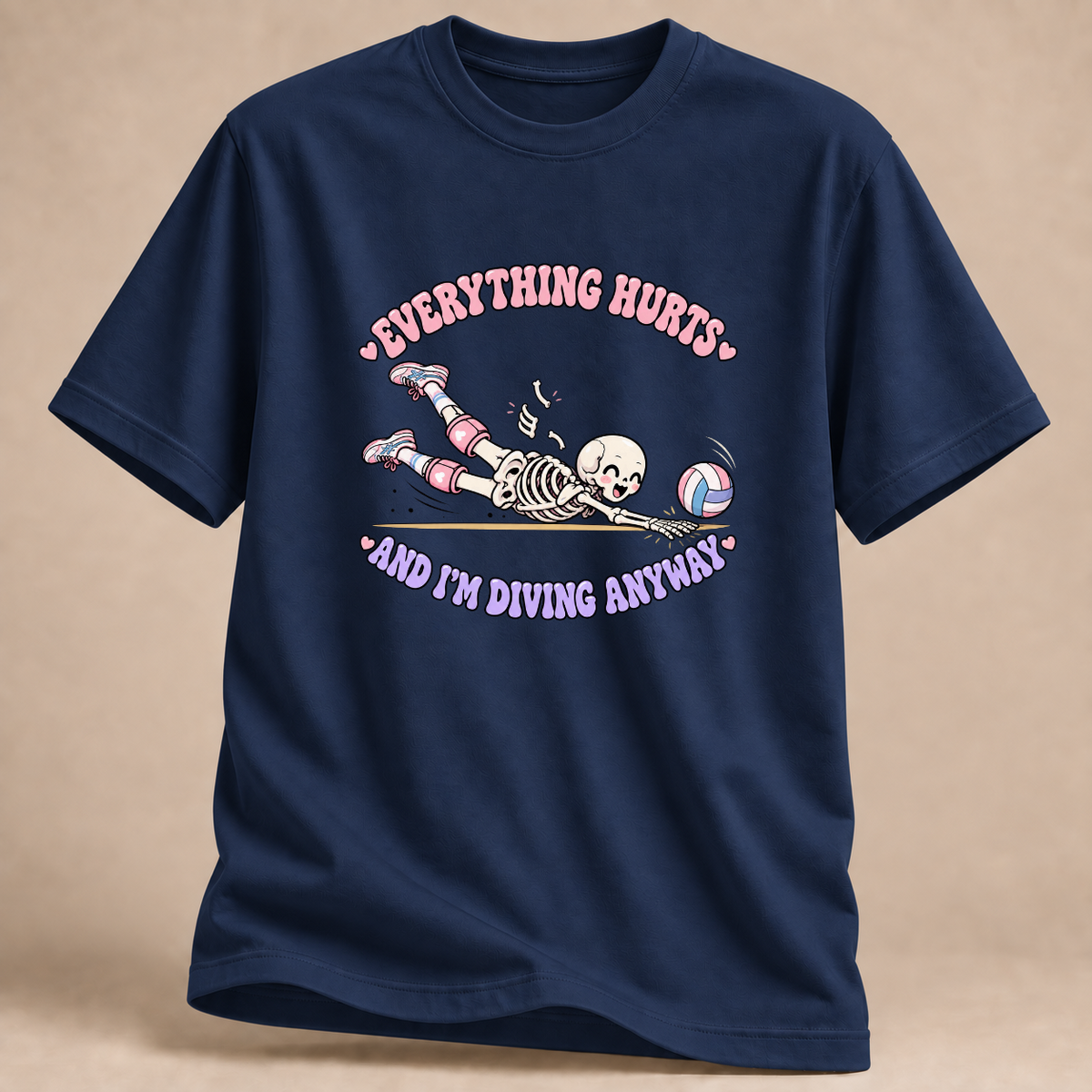 RÜCKRAUM – Alles tut weh trotzdem hechten T-Shirt – Marineblau