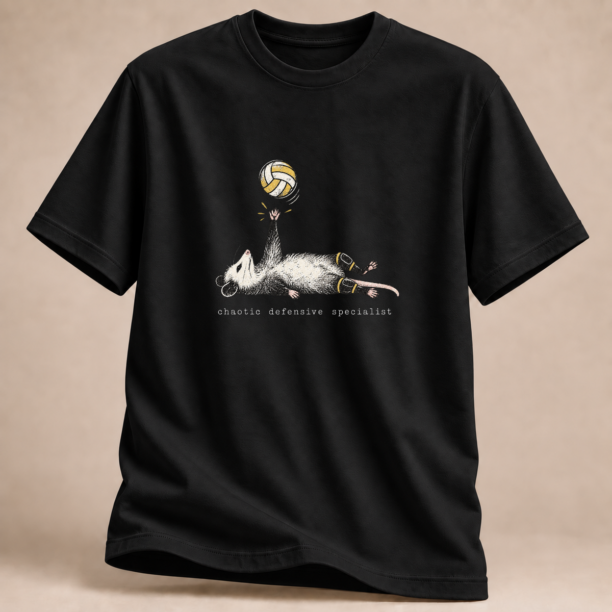 RÜCKRAUM – Opossum Libero T-Shirt – Schwarz