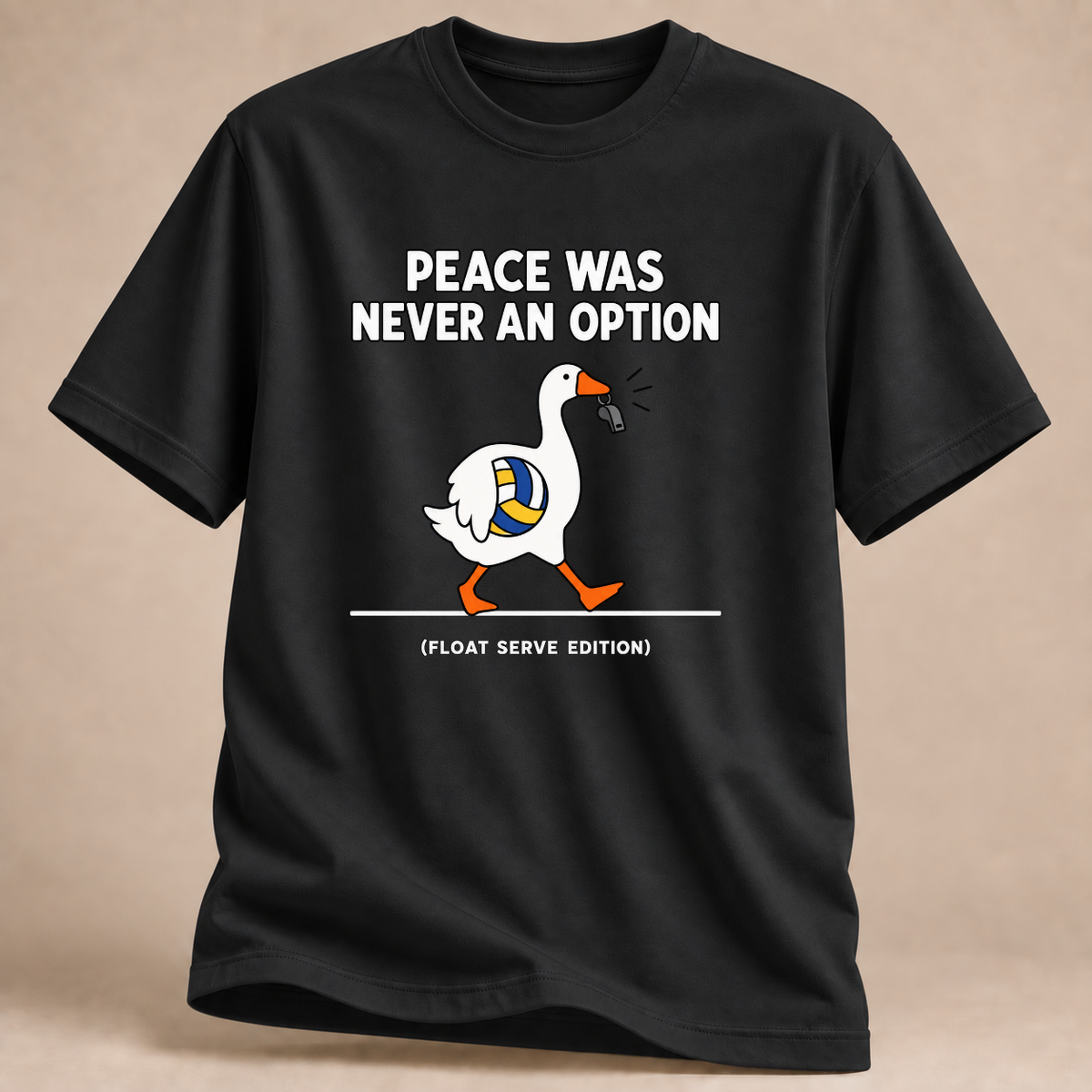RÜCKRAUM – Volleyball-Gans im Angriffsmodus T-Shirt – Schwarz