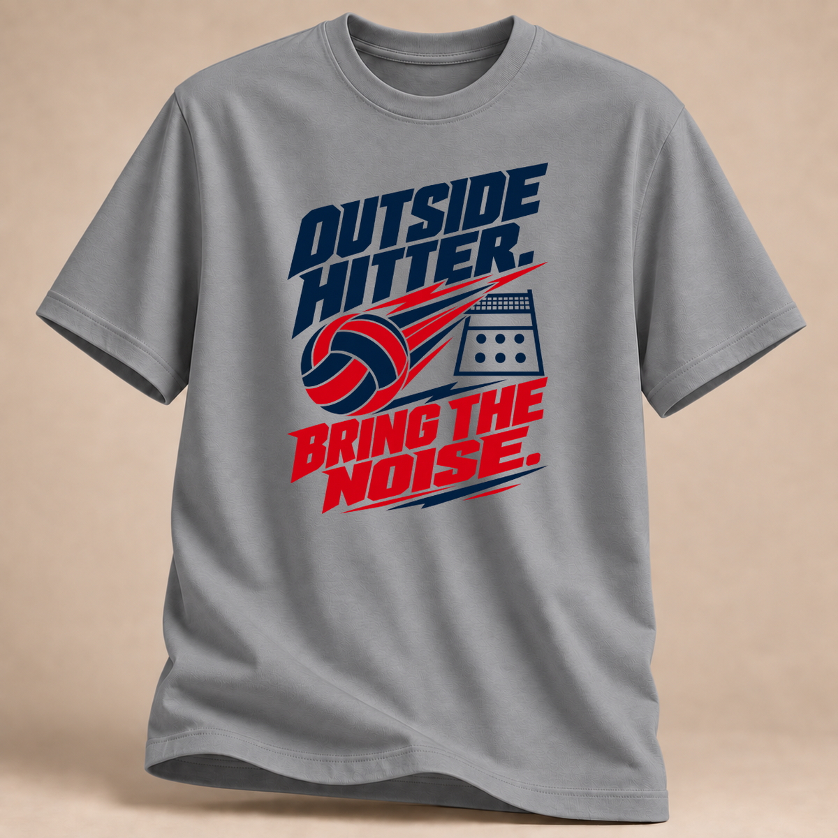 RÜCKRAUM – Outside Hitter Bring The Noise T-Shirt – Sportgrau meliert