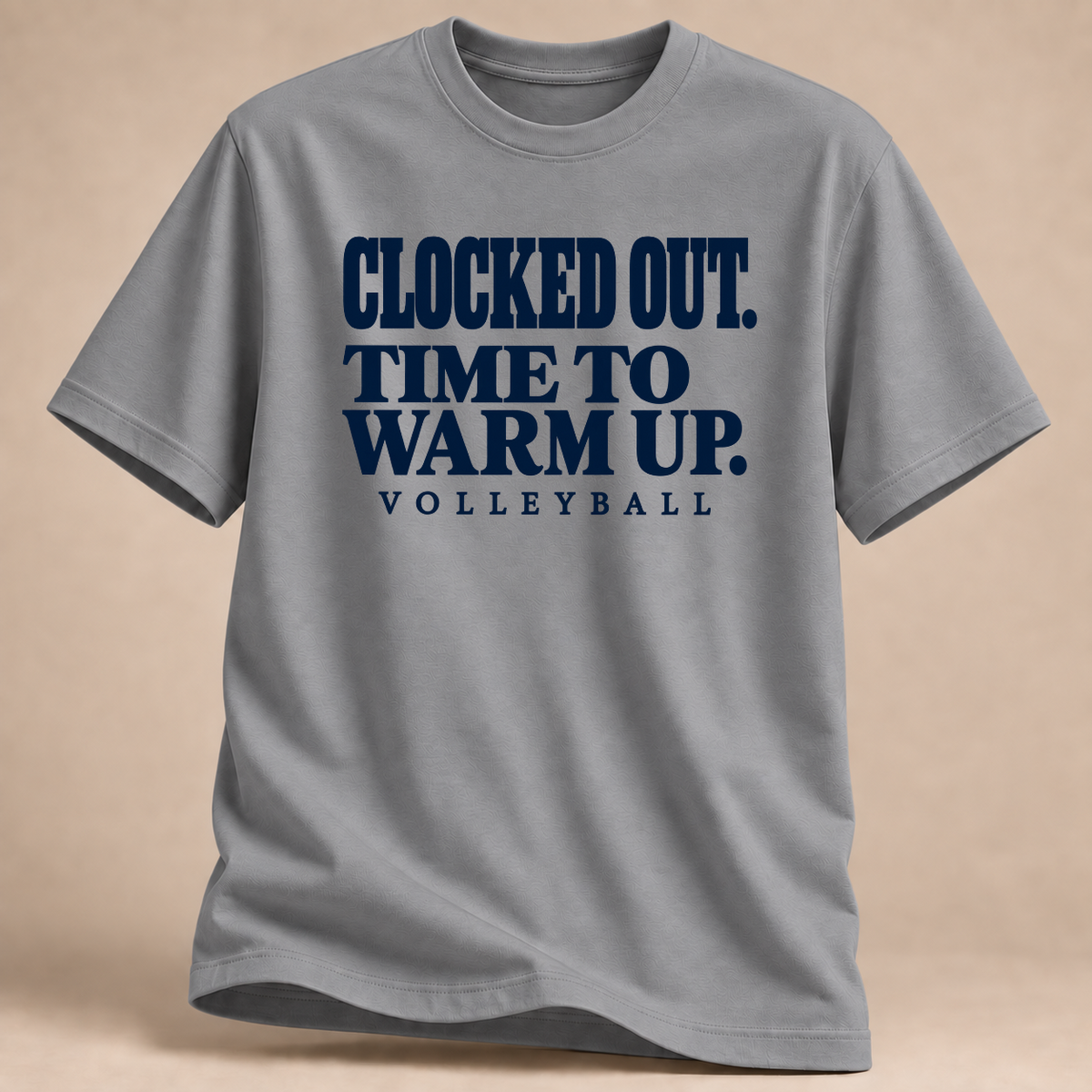 RÜCKRAUM – Clocked Out Time To Warm Up T-Shirt – Sportgrau meliert