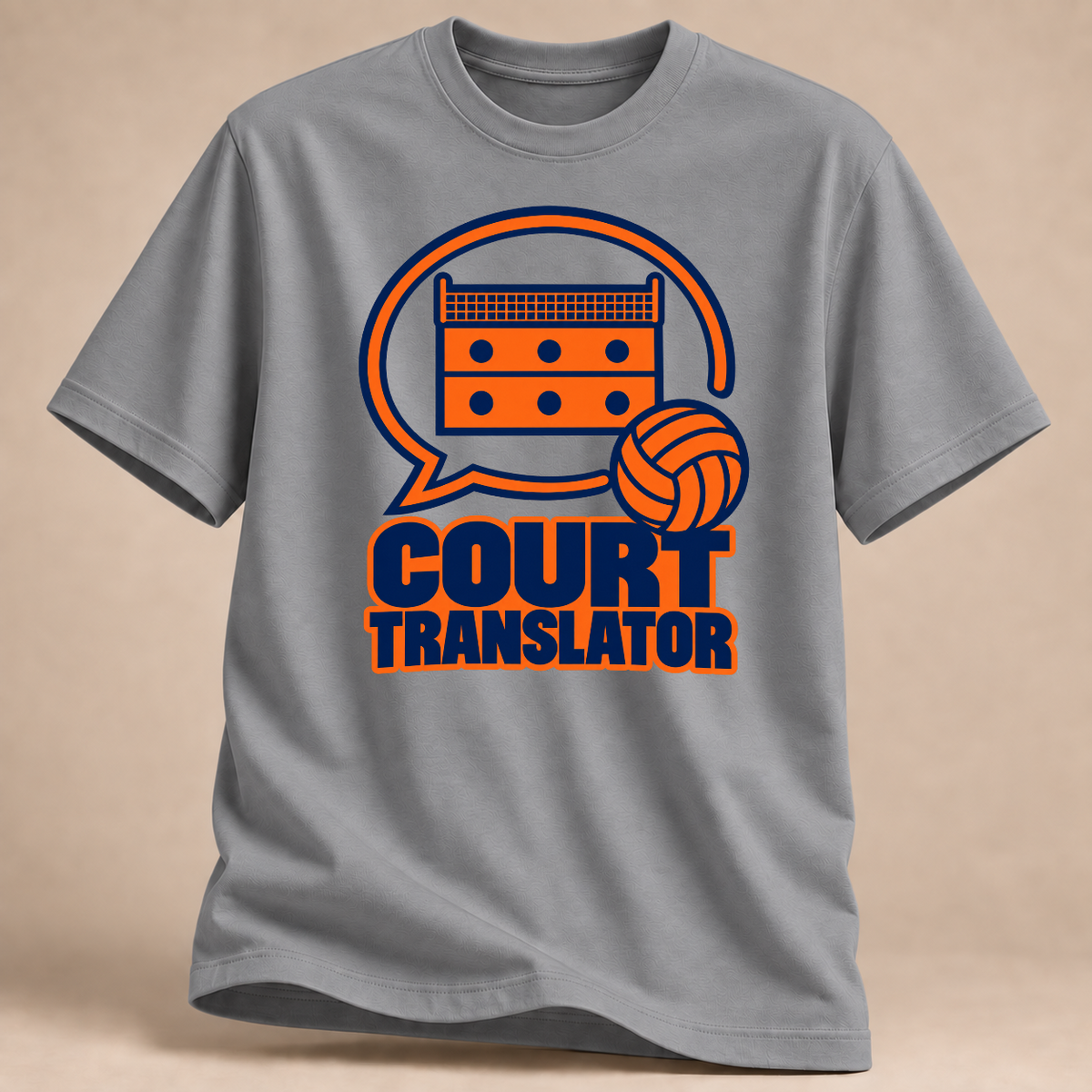 RÜCKRAUM – Court Translator Sprechblase T-Shirt – Sportgrau meliert