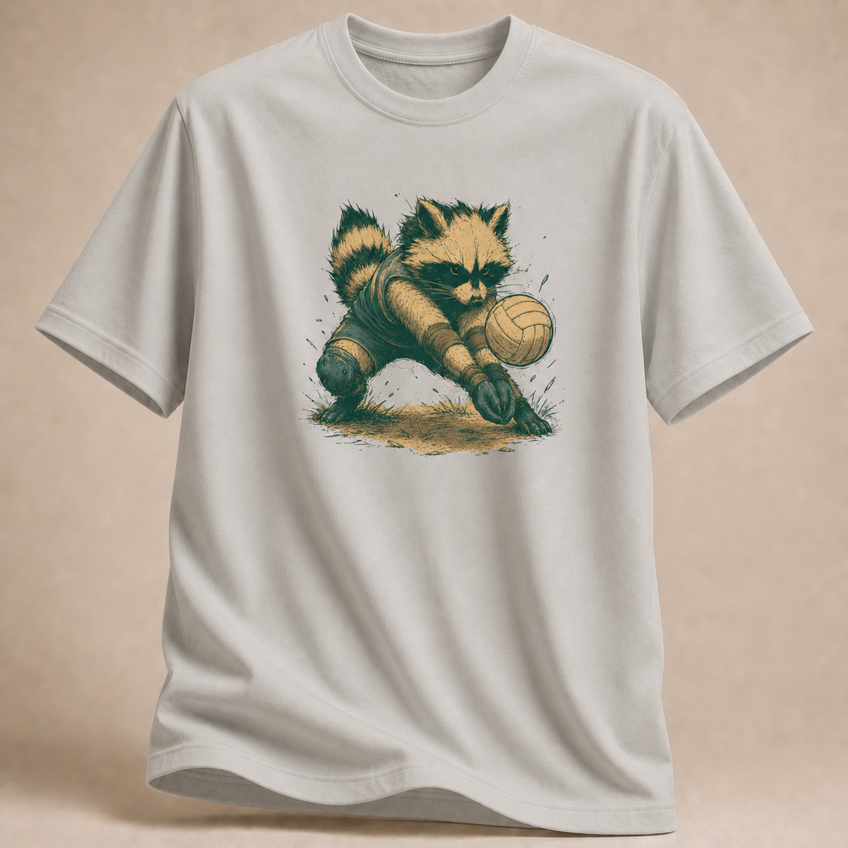 VB Waschbär T-Shirt – Motivansicht des Volleyball-Shirts