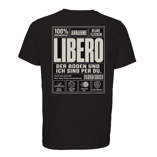 Libero Volleyball Shirt in Schwarz mit großem Rückenprint