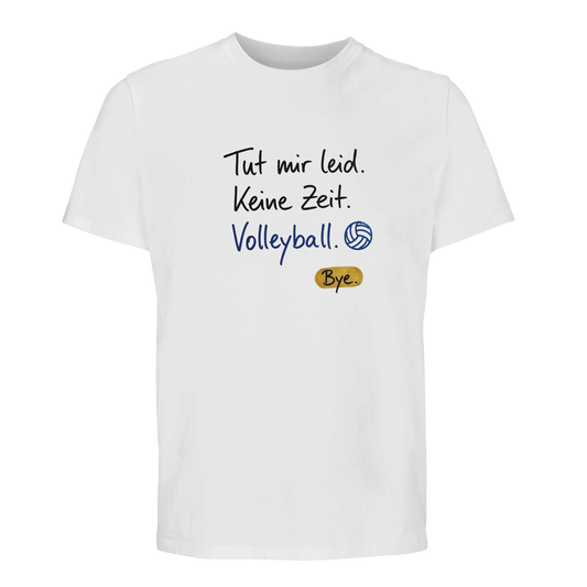 Keine Zeit Volleyball Shirt in Weiß mit Handschrift-Motiv
