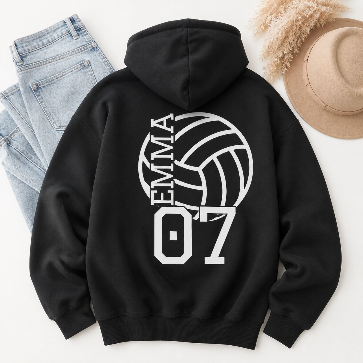 Personalisierter Volleyball-Hoodie mit Wunschname & Wunschnummer