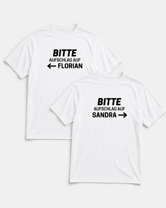 Aufschlag auf euch Shirt-Set (Personalisiert)