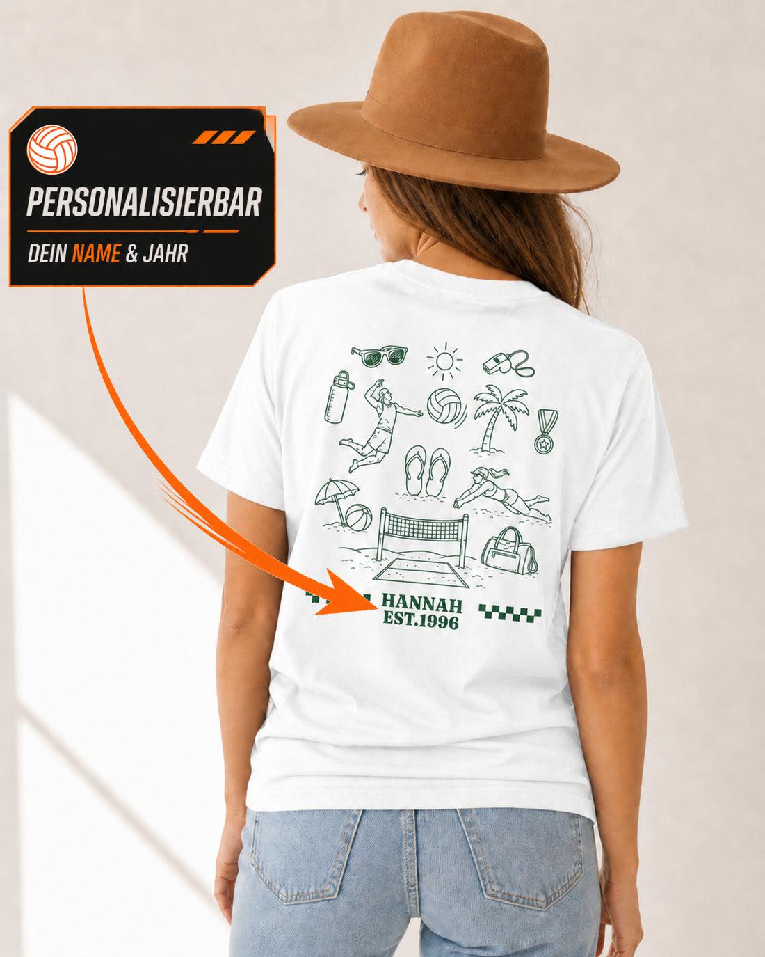 Personalisiertes Beachvolleyball-Shirt mit Name – Produktfoto