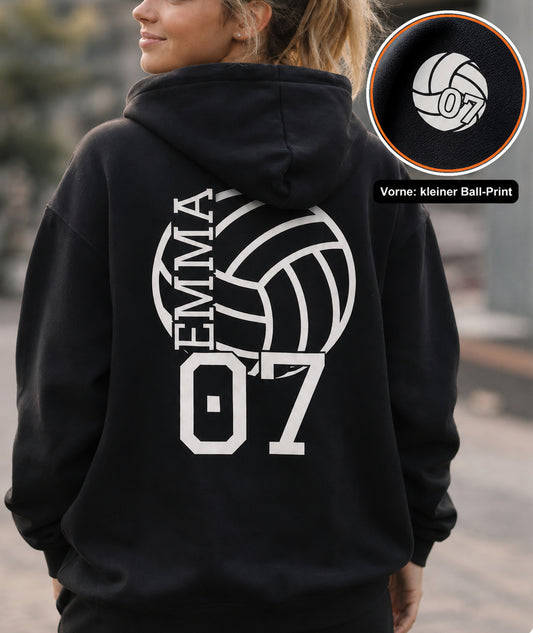 Personalisierter Volleyball-Hoodie mit Name & Nummer