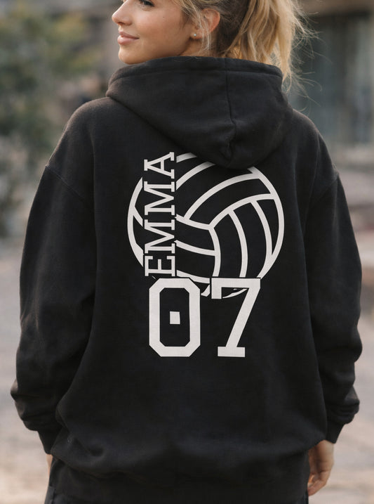 Volleyball Hoodie (Unisex) – personalisierter Name & Nummer