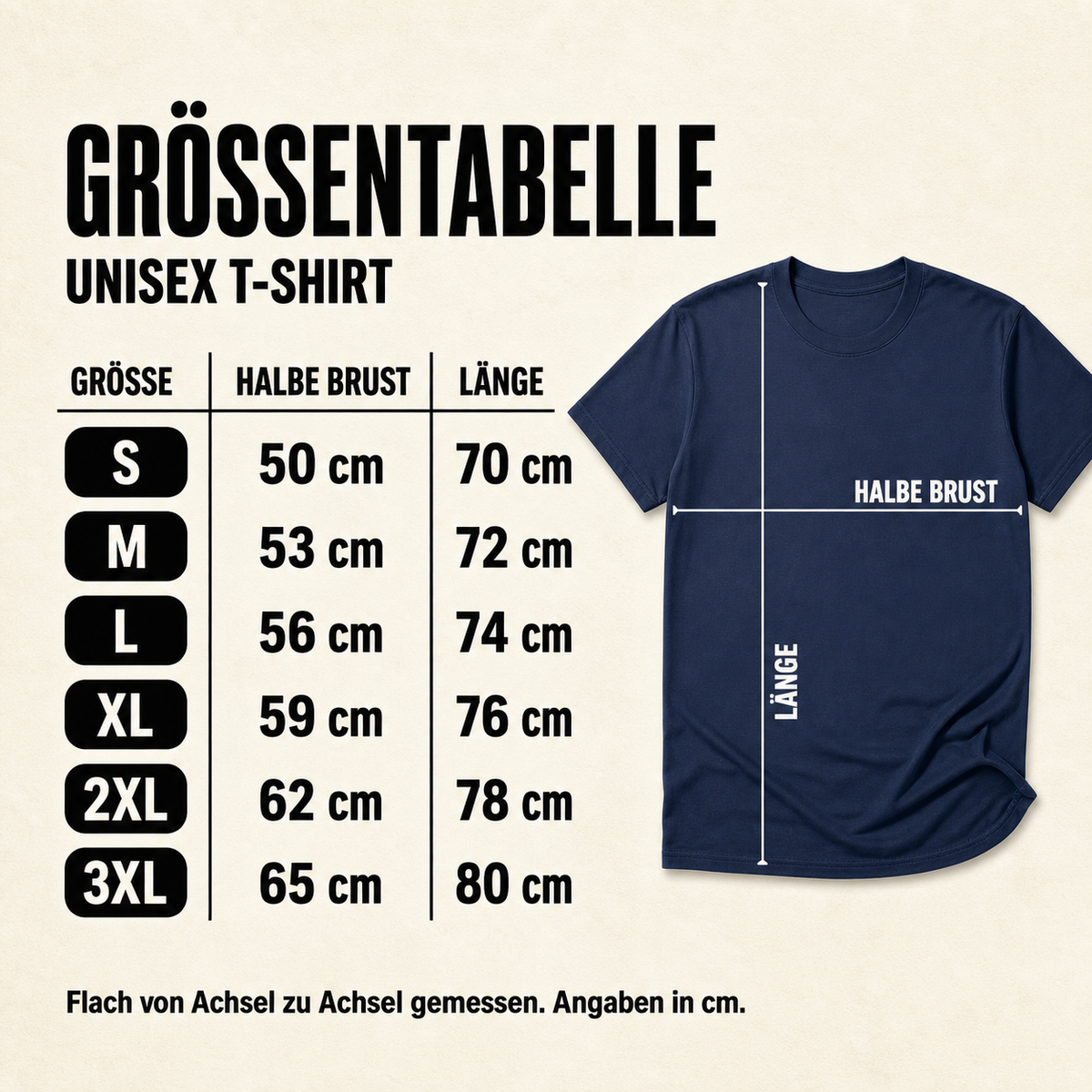 Größentabelle für Blumen Volleyball Shirt
