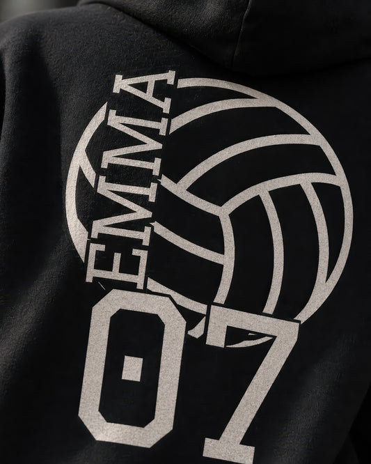 Personalisierter Volleyball-Hoodie mit Wunschname & Wunschnummer