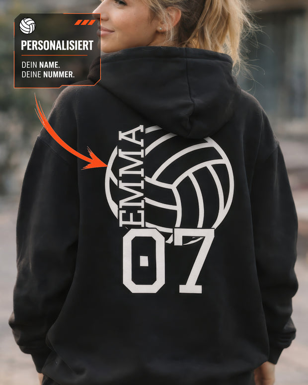 Personalisierter Volleyball-Hoodie mit Wunschname & Wunschnummer