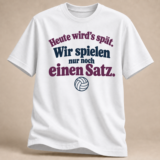 RÜCKRAUM – Heute wird’s spät – Retro Volleyball T-Shirt – White