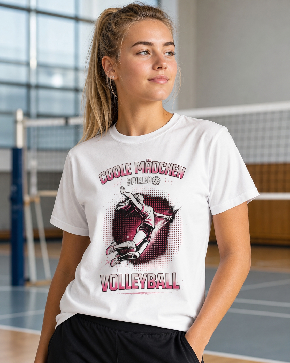 Coole Mädchen spielen Volleyball Shirt