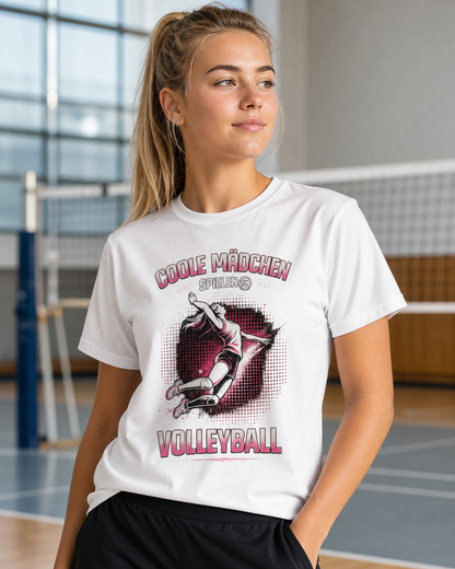Coole Mädchen spielen Volleyball Shirt
