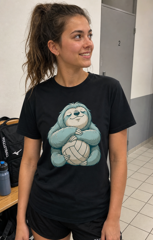Faultier Volleyball Shirt – getragenes Produktfoto