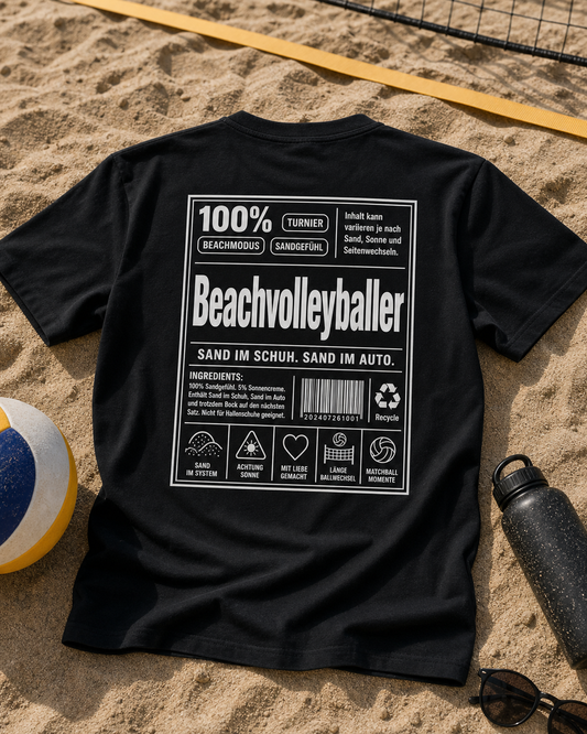 Beachvolleyball How-to Shirt – Rückansicht mit Backprint