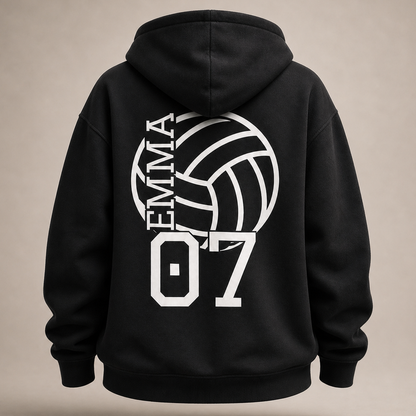 Personalisierter Volleyball-Hoodie mit Name & Nummer