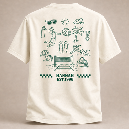 Personalisiertes Beachvolleyball-Shirt mit Name