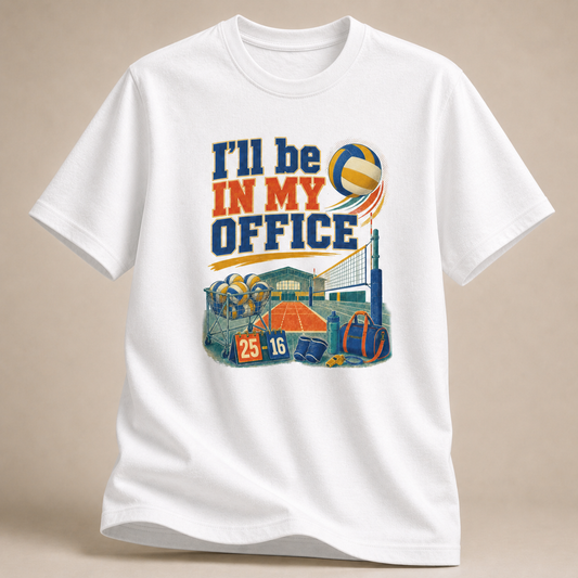 Volleyball-Office Shirt mit bunter Illustration