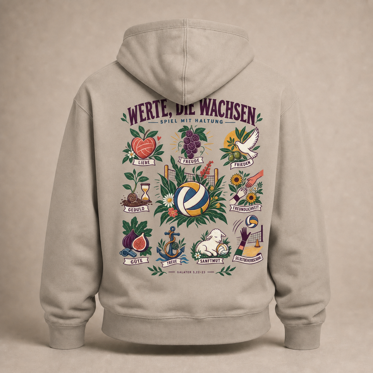 Werte, die wachsen Volleyball-Hoodie