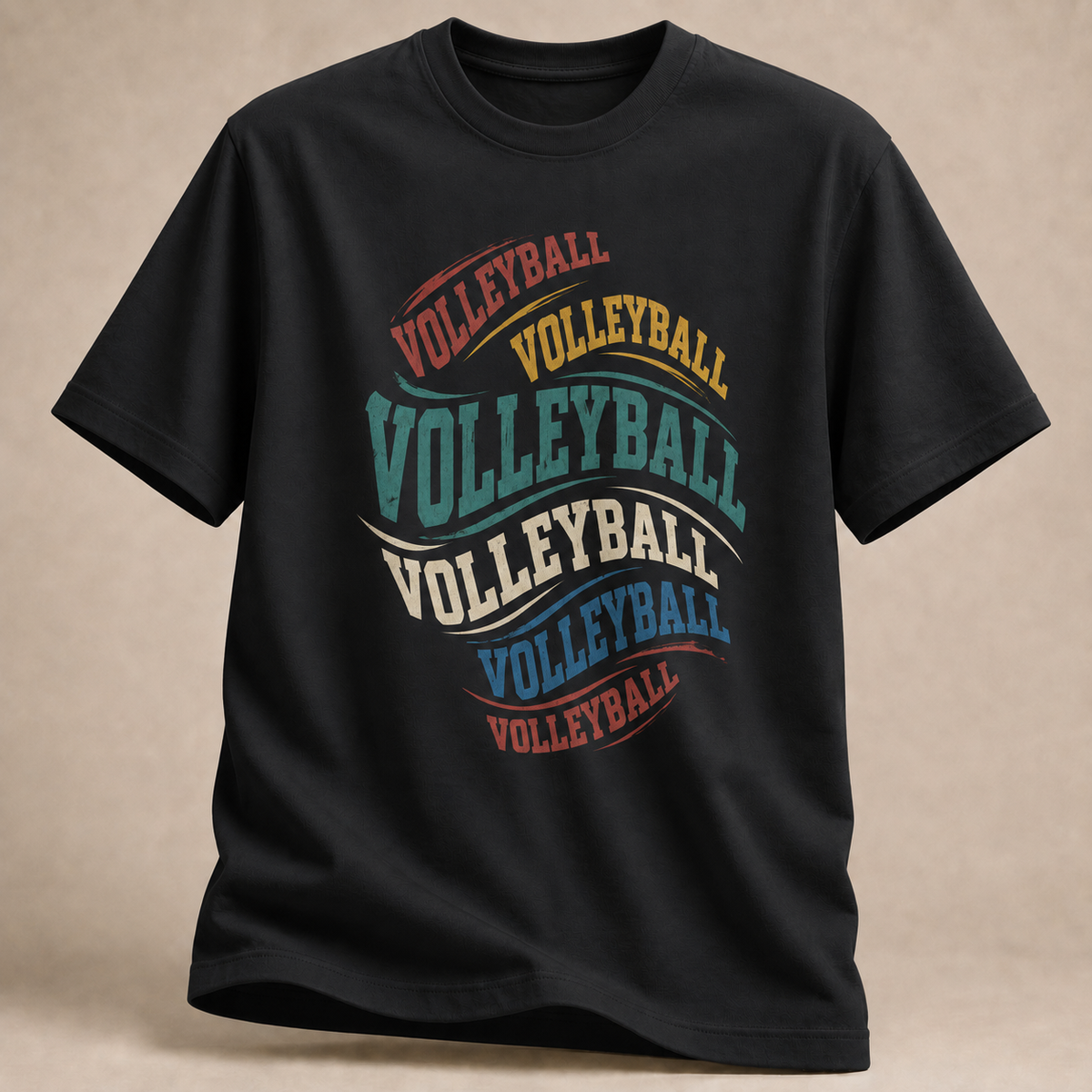 Volleyball Schriftzug T-Shirt – Multicolor